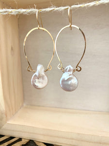 Alia Earrings with Freshwater Pearls - 14k Gold Filled or Sterling Silver