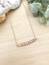 Load image into Gallery viewer, Pink Pearl Bar Necklace