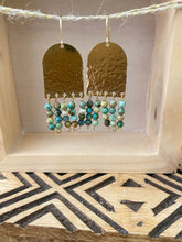 Load image into Gallery viewer, Limited Edition Fringe Earrings with Blue Stones - 14k Gold filled Ear Wires