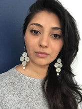 Load image into Gallery viewer, Sterling silver wire crochet boho earrings worn by a model