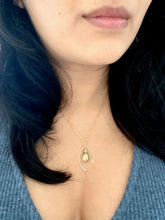 Load image into Gallery viewer, Wishbone Necklace with a Labradorite Drop
