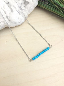 Turquoise Bar Necklace - 1 inch bar - Layering Necklace