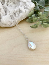 Load image into Gallery viewer, Small White Single Coin Pearl Necklace - Gold Fill or Sterling Silver