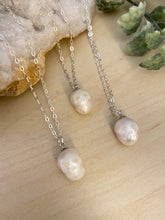 Load image into Gallery viewer, Carved Pearl Skull Pendants - Sterling Silver Chain