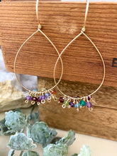 Load image into Gallery viewer, Confetti Drop Hoops - Colorful Mixed Gemstone Hoops - 14k Gold filled