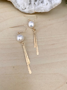 Pearl Dangle Earrings - Sterling Silver or Gold Fill
