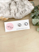 Load image into Gallery viewer, Grey Freshwater Pearl Earrings on Sterling Silver Posts - 9mm Pearls