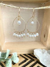 Load image into Gallery viewer, Pearl Drop Hoops - 14k Gold filled