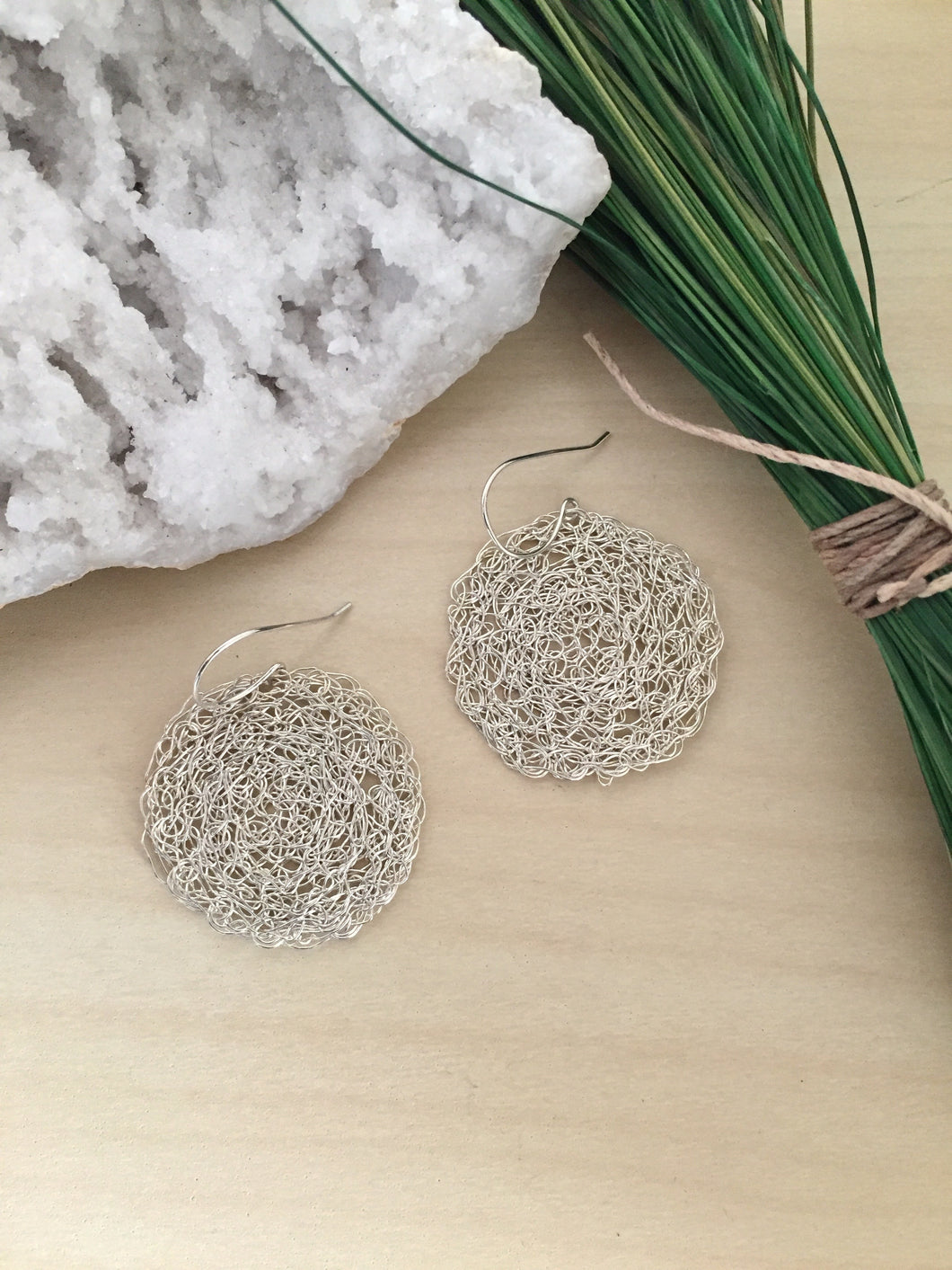 Wire Crochet Sterling Silver Nadia Earrings