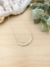 Load image into Gallery viewer, White Pearl Bar on a Silk Cord