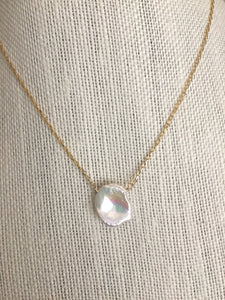 Single White Keshi Pearl Necklace