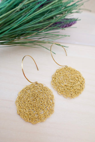 Wire Crochet Brass Lena Earrings