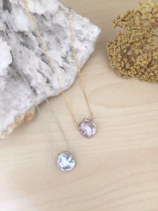 Single Lavender Grey Keshi Pearl Necklace