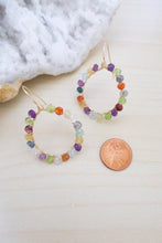 Load image into Gallery viewer, mixed gemstone earrings on hypollergenic 14k gold fill ear wires 