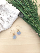 Load image into Gallery viewer, Minimal light blue earrings on 14k gold fill ear wires