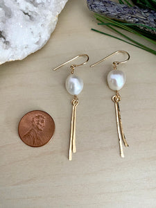 Pearl Dangle Earrings - Sterling Silver or Gold Fill