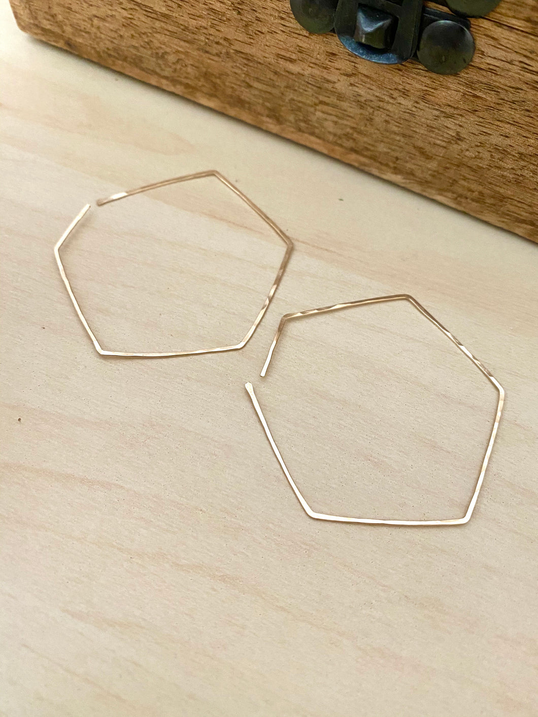 Geometric Hoop Earrings in Gold fill or Sterling Silver