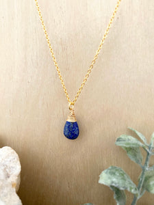 Lapis Lazuli Gemstone Drop Necklace