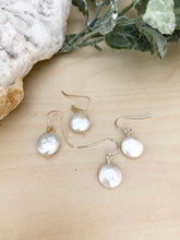 Load image into Gallery viewer, White Coin Pearl Earrings