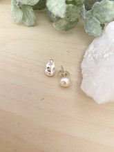 Load image into Gallery viewer, White Freshwater Pearl Studs on Sterling Silver Posts 6 mm