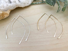 Load image into Gallery viewer, Marquise Open Hoop Earrings in Gold fill or Sterling Silver