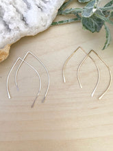 Load image into Gallery viewer, Marquise Open Hoop Earrings in Gold fill or Sterling Silver