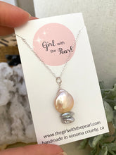 Load image into Gallery viewer, Pink and Grey Freshwater Coin Pearl Necklace and Earring Gift Set