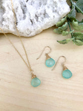 Load image into Gallery viewer, Aqua Chalcedony Necklace and Earring Gift Set in 14k Gold Fill
