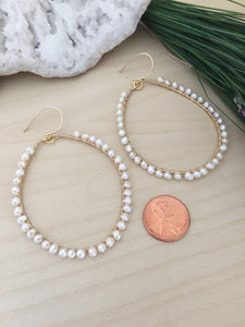 Freshwater Pearl Hoops with 14k Gold Fill Wire