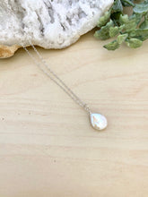 Load image into Gallery viewer, Small White Single Coin Pearl Necklace - Gold Fill or Sterling Silver