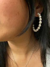 Load image into Gallery viewer, All Pearl Hoops - Freshwater Pearl Hoop earrings in Sterling Silver