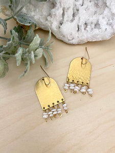 Pearl Fringe Earrings - Gold fill Ear Wires