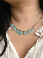 Load image into Gallery viewer, Talia Necklace - Short Beaded Necklace with Aqua Chalcedony