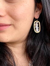 Load image into Gallery viewer, Keshi pearls and brass oval earrings - Gold Filled Ear Wires