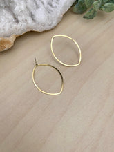 Load image into Gallery viewer, Gold Open Marquise Studs - Stainless Steel Posts