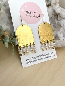 Pearl Fringe Earrings - Gold fill Ear Wires