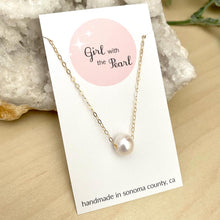 Load image into Gallery viewer, Floating Pearl Necklace - White Freshwater Pearl
