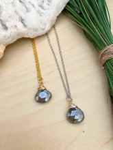 Load image into Gallery viewer, Black Gemstone Drop Necklace