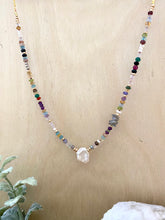 Load image into Gallery viewer, Confetti Colourful Pearl and Gemstone Statement Necklace - Adjustable 16 to 18 inches